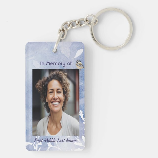 Llavero Christian Memorial Chickadee Bird Winter Snow Tree (Atrás)