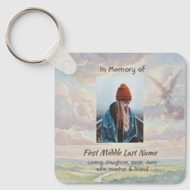 Llavero Christian Memorial Keepsake Angel Sky Clouds