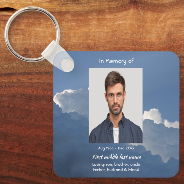 Llavero Christian Memorial Keepsake Clouds Sky Heavenly (Anverso)