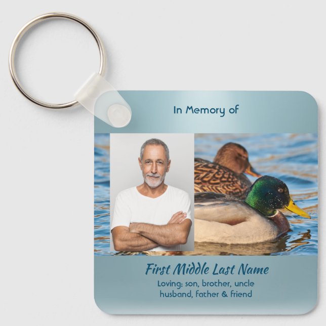 Llavero Christian Memorial Keepsake Mallard Ducks Bird (Anverso)