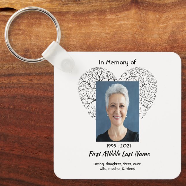 Llavero Christian Memorial  Tree of Life Heart Love (Anverso)