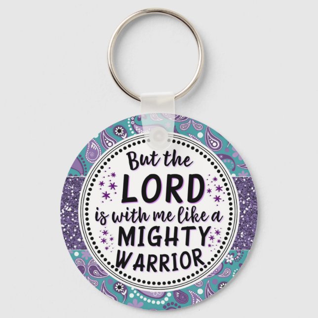 Llavero Christian Paisley Lord Mighty Warrity Keychain (Anverso)
