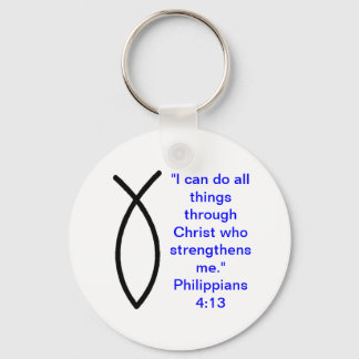 Llavero Christian Philippians 4:13 Keychain con Ichthus