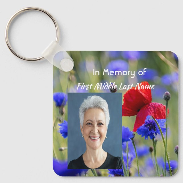 Llavero Christian Poppy Cornflower Meadow Memorial (Anverso)
