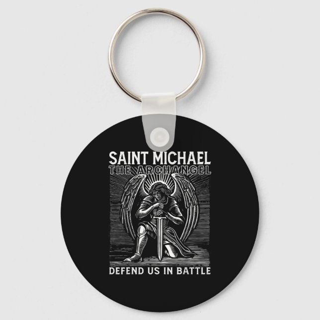 Llavero Christian Saint Michael Catholic Saint Defend Us I (Anverso)