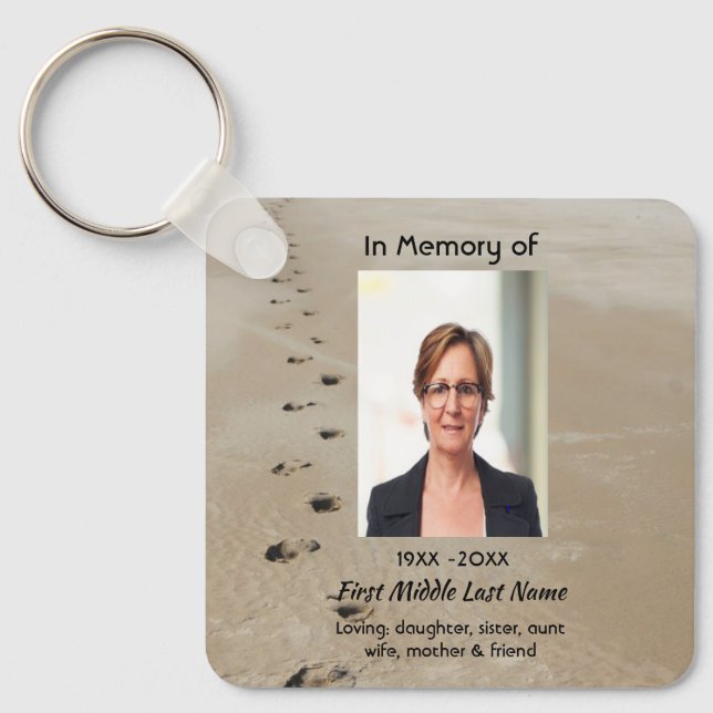 Llavero Christian Scripture Keepsake Footprints in Sand (Anverso)