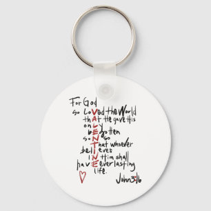 Llavero Christian Valentines John 3_16 Por Dios Tan Amado