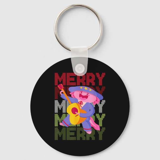 Llavero Christmas Axolotl Ugly Sweater Funny Christmas Sno (Anverso)