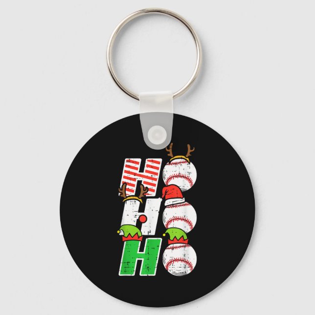 Llavero Christmas Baseball Ho Ho Ho Funny Xmas Srts Men Bo (Anverso)