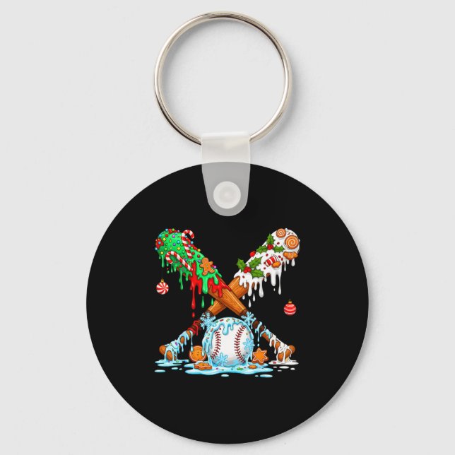 Llavero Christmas Baseball Ice Cream Drip Candy Game Day B (Anverso)