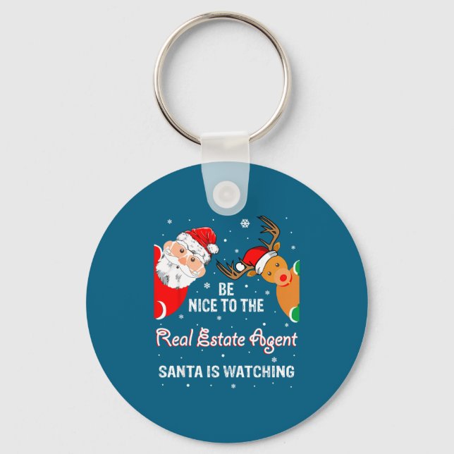 Llavero Christmas Be Nice To The Real Estate Agent Santa  (Anverso)