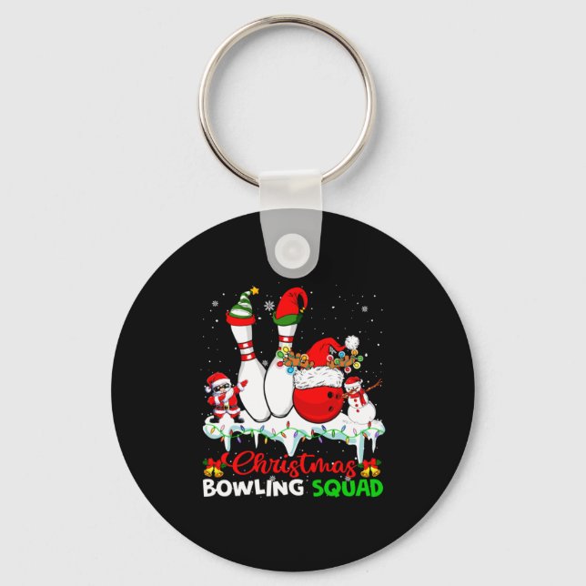 Llavero Christmas Bowling Squad Dabbing Santa Elf Bowling  (Anverso)