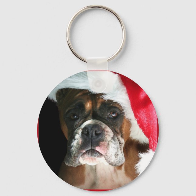 Llavero Christmas Boxer Dog keychain (Anverso)