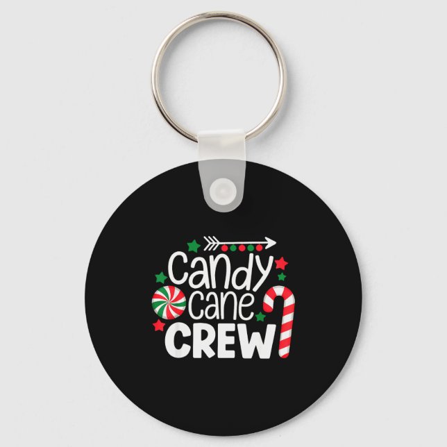 Llavero Christmas Candy Cane Crew Shirt Women Girls Boys K (Anverso)