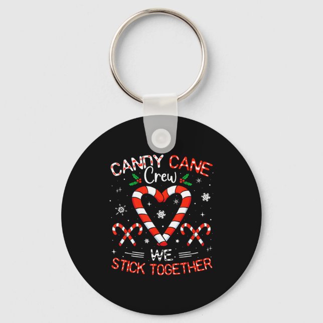 Llavero Christmas Candy Cane Heart Crew Family Matching Pa (Anverso)