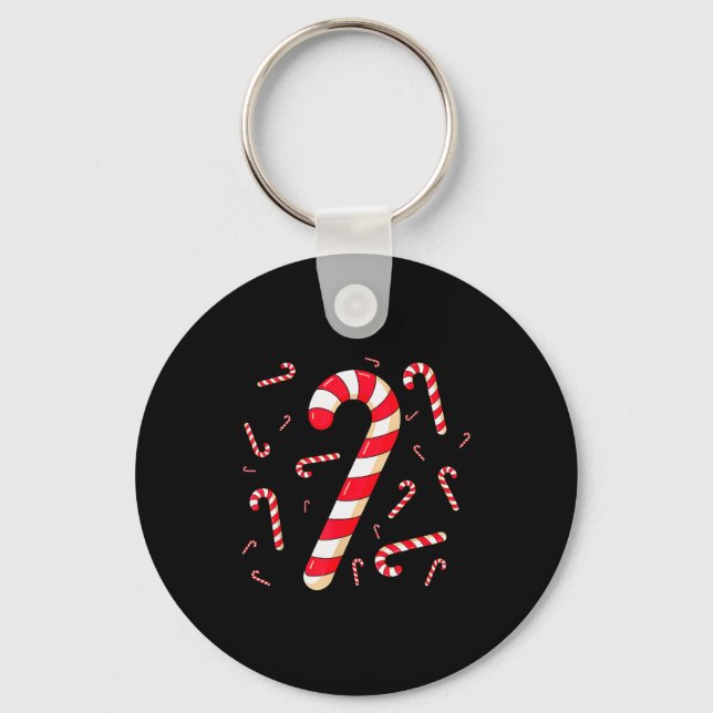 Llavero Christmas Candy Cane Santa Xmas Family Kid Toddler (Anverso)