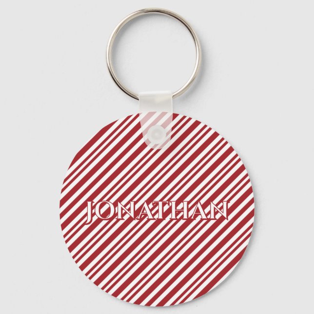 Llavero Christmas Candy Cane Stripes keychain (Reverso )