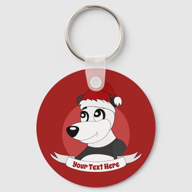 Llavero Christmas cartoon with cute panda bear keychain (Anverso)