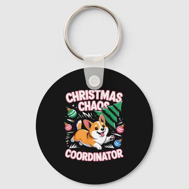 Llavero Christmas Chaos Coordinator Xmas Puppy Funny Welsh (Anverso)