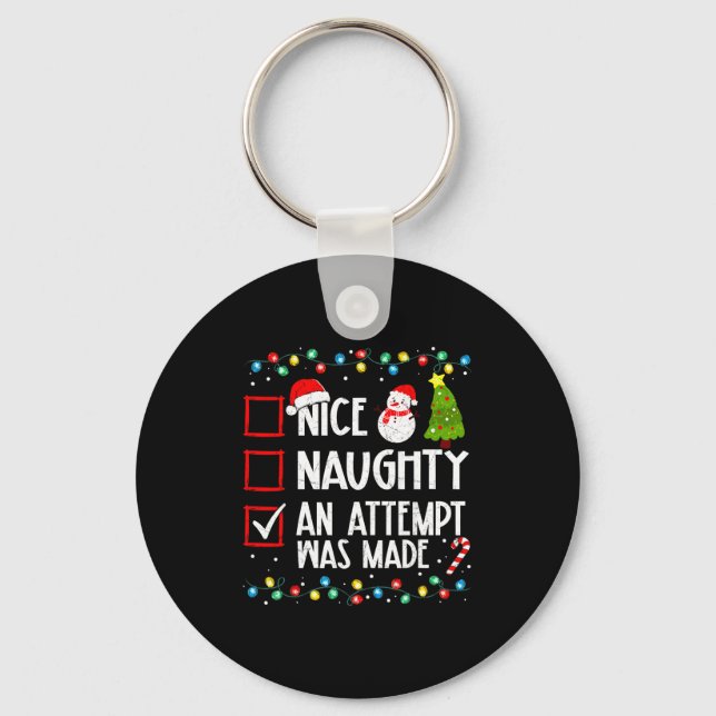 Llavero Christmas Checklist Naughty Nice An Attempt Was Ma (Anverso)
