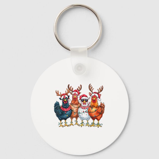 Llavero Christmas Chickens Reindeer Farm Animals Xmas Ligh (Anverso)