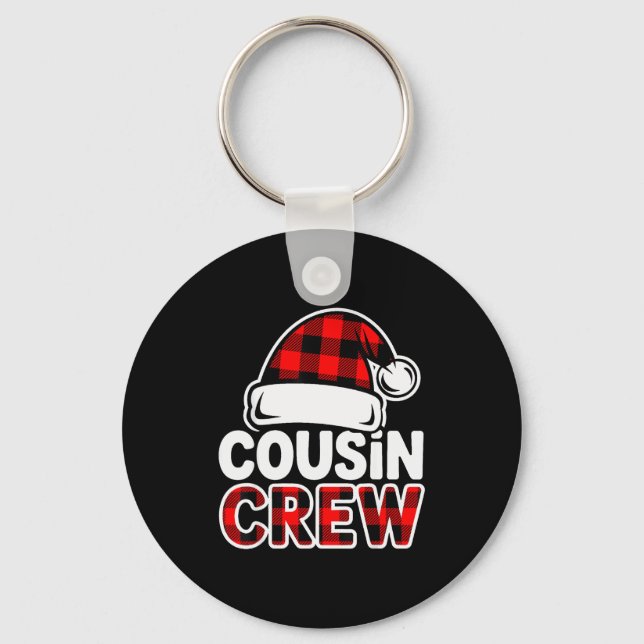 Llavero Christmas Cousin Crew Buffalo Red Plaid Pajamas Fa (Anverso)