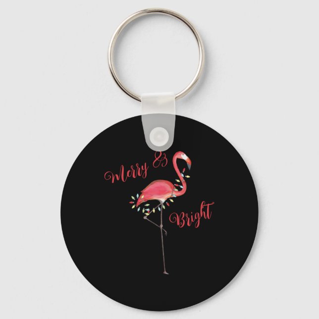 Llavero Christmas Cute Nk Flamingo String Lights T Shirt  (Anverso)