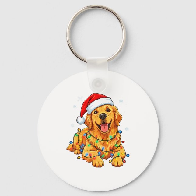 Llavero Christmas Dog Golden Retriever Lights Xmas  (Anverso)