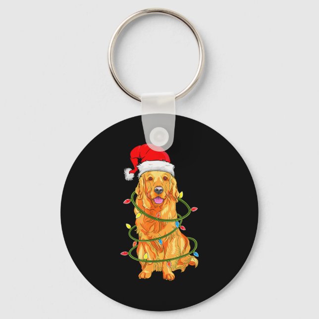 Llavero Christmas Dog Shirt, Christmas Golden Retriever Pa (Anverso)