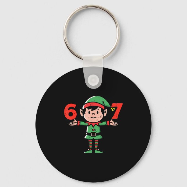 Llavero Christmas Elf 67 Cute Xmas 6 7 Meme Gen Alpha Boys (Anverso)