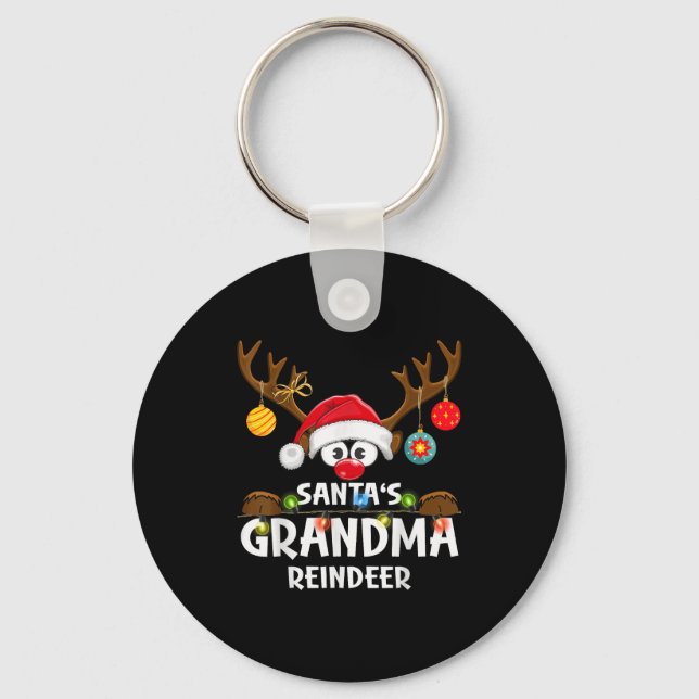 Llavero Christmas Family Santa's Grandma Reindeer Pajama  (Anverso)