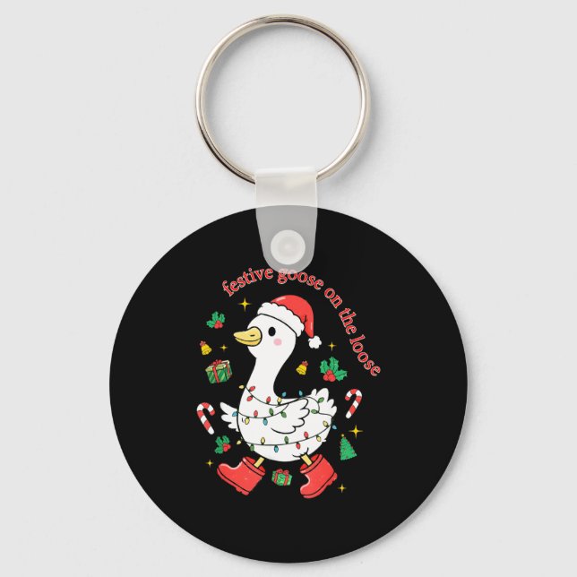 Llavero Christmas Festive Goose On The Loose Silly Goose X (Anverso)