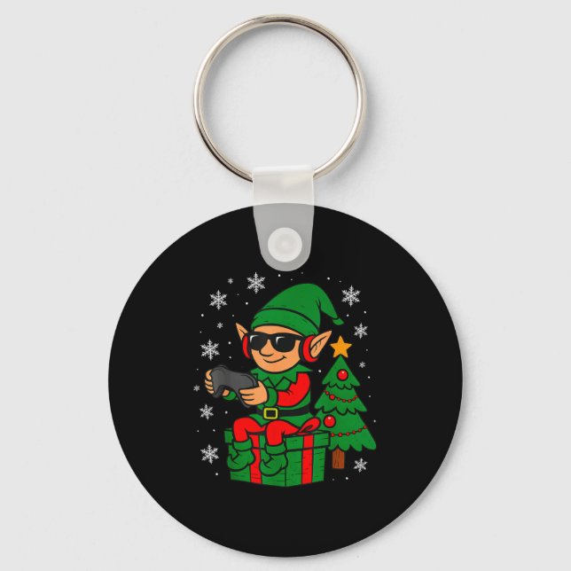 Llavero Christmas Gamer Retro Elf Funny Xmas Gaming Boys K (Anverso)