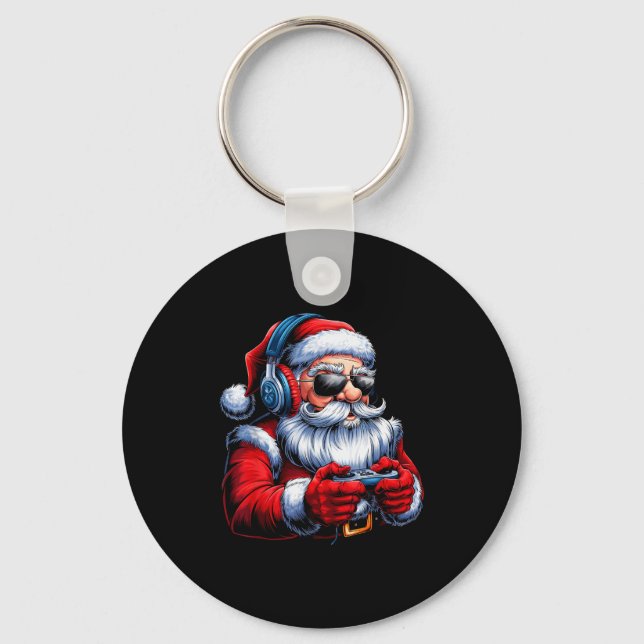 Llavero Christmas Gamer Santa Xmas Gaming Men Boys Kids Te (Anverso)
