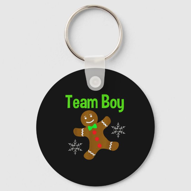 Llavero Christmas Gender Reveal Gingerbread Cookie Team Bo (Anverso)