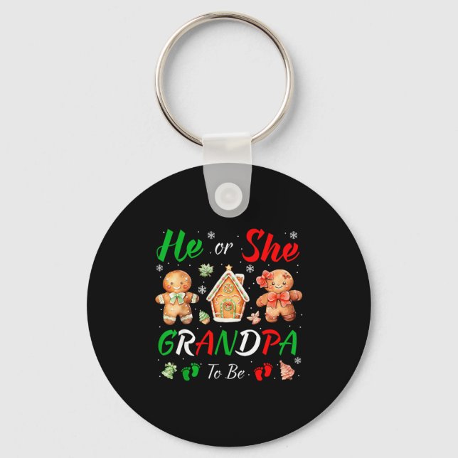 Llavero Christmas Gingerbread Gender Reveal He Or She Gran (Anverso)