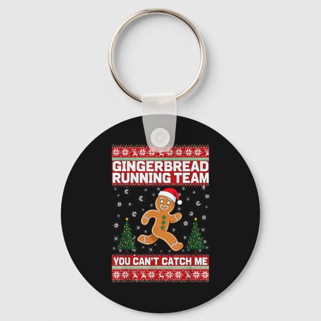Llavero Christmas Gingerbread Running Team Funny Xmas Tee  (Anverso)