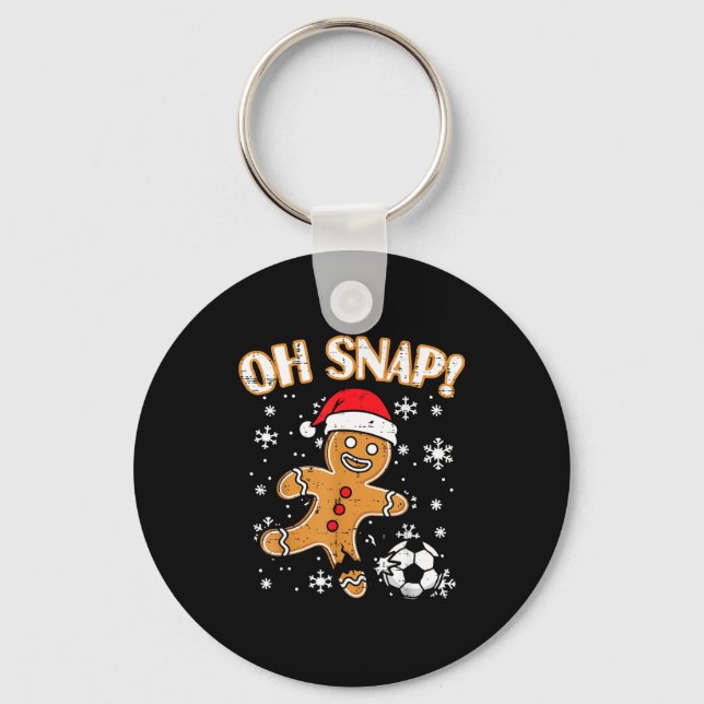 Llavero Christmas Gingerbread Soccer Oh Snap Funny Xmas Bo (Anverso)