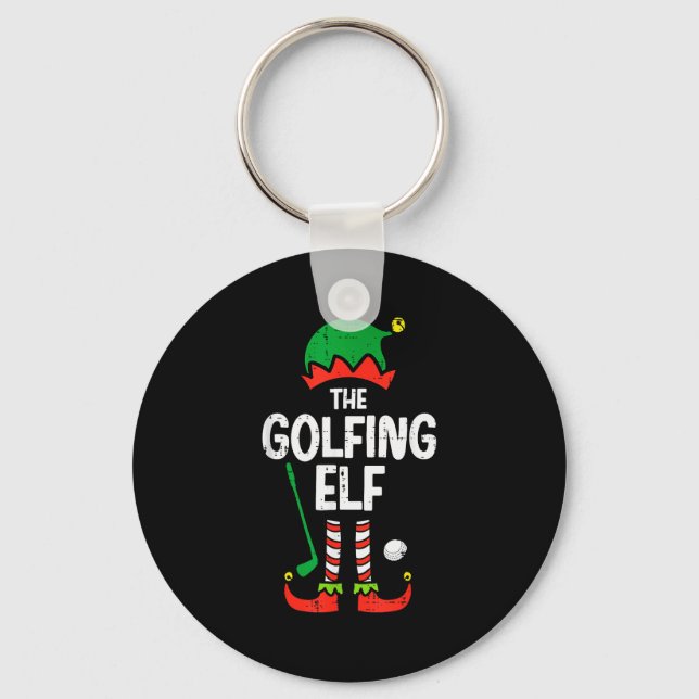 Llavero Christmas Golfing Elf Xmas Golf Family Match Golfe (Anverso)