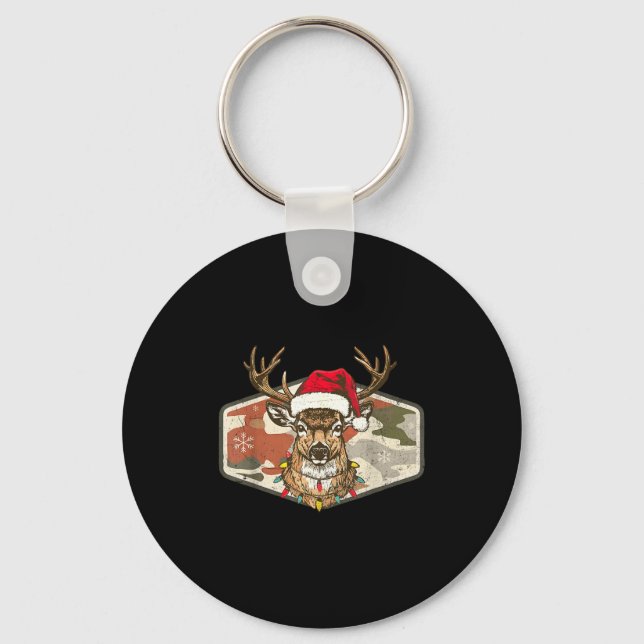 Llavero Christmas Holiday Camo Hunting Reindeer Deer Xmas  (Anverso)