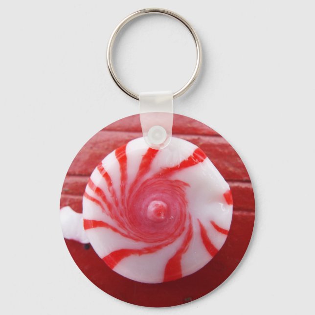 Llavero Christmas Holiday festive peppermint swirl candy (Anverso)