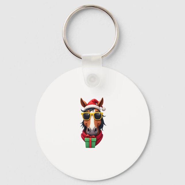 Llavero Christmas Horse Back Riding Santa Xmas Women Girls (Anverso)