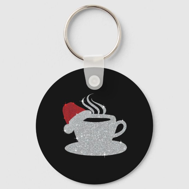 Llavero Christmas Hot Coffee Cup Santa's Hat Xmas Holidays (Anverso)