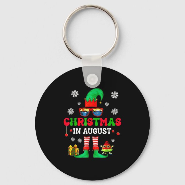Llavero Christmas In August Funny Elf For Summer Xmas Men  (Anverso)