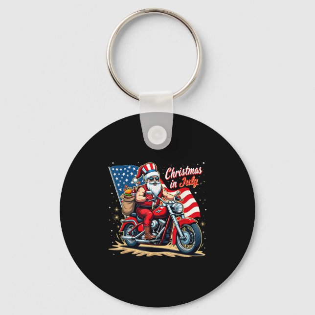 Llavero Christmas In July Biker Santa American Funny Summe (Anverso)