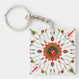 Llavero Christmas Ladybug Red White Green 