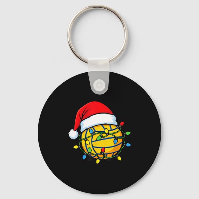 Llavero Christmas Lights Water Lo Ball Santa Hat Srt  (Anverso)