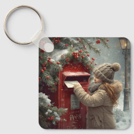 Llavero Christmas mailbox  cute festive winter accessory