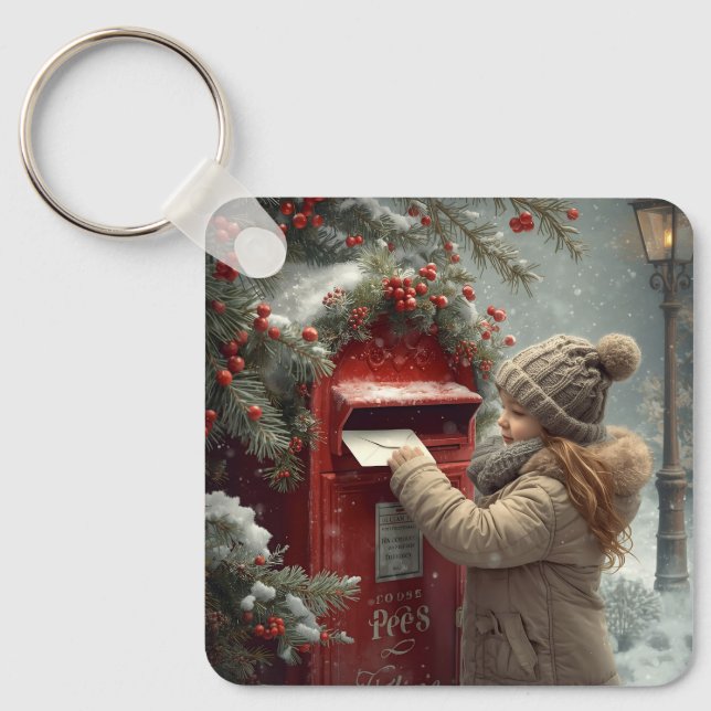 Llavero Christmas mailbox  cute festive winter accessory (Anverso)