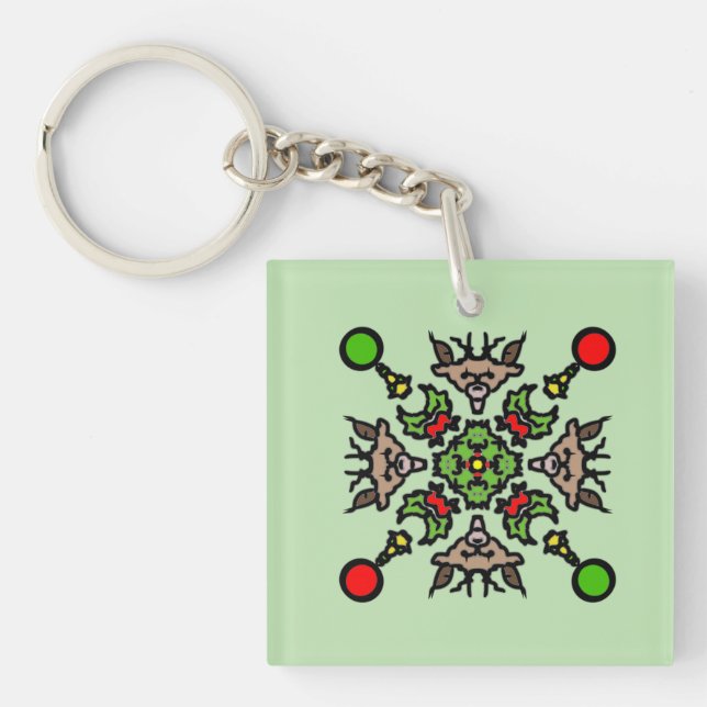 Llavero Christmas Mandala Pattern (Frente)